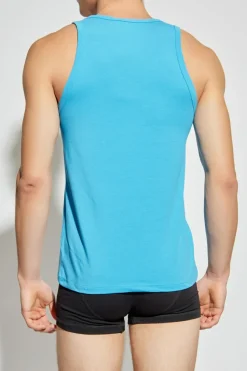 Versace NIEBIESKI T-shirt bieliźniany bez rękawów