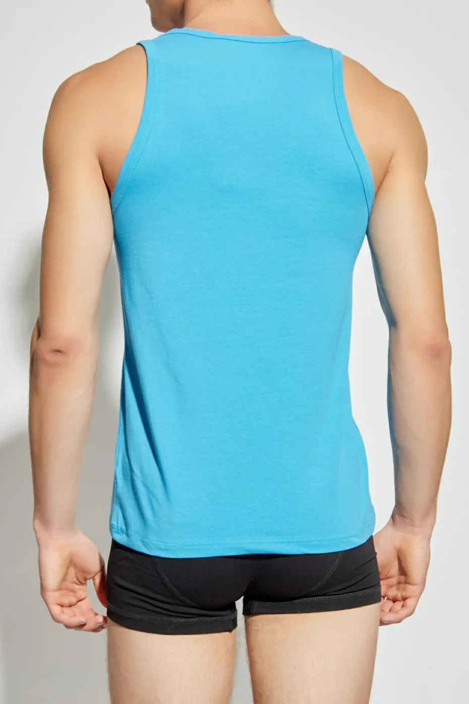 Versace NIEBIESKI T-shirt bieliźniany bez rękawów