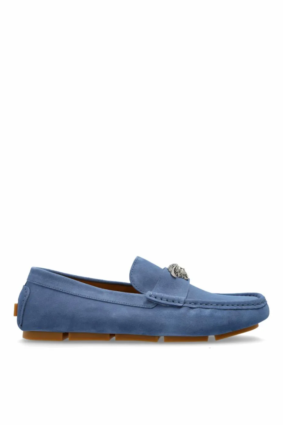 Versace NIEBIESKI Zamszowe mokasyny