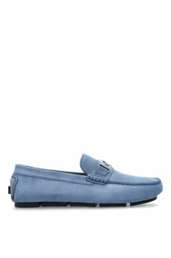 Versace NIEBIESKI Zamszowe mokasyny