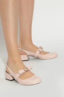 Versace RÓŻOWY Skórzane buty na obcasie
