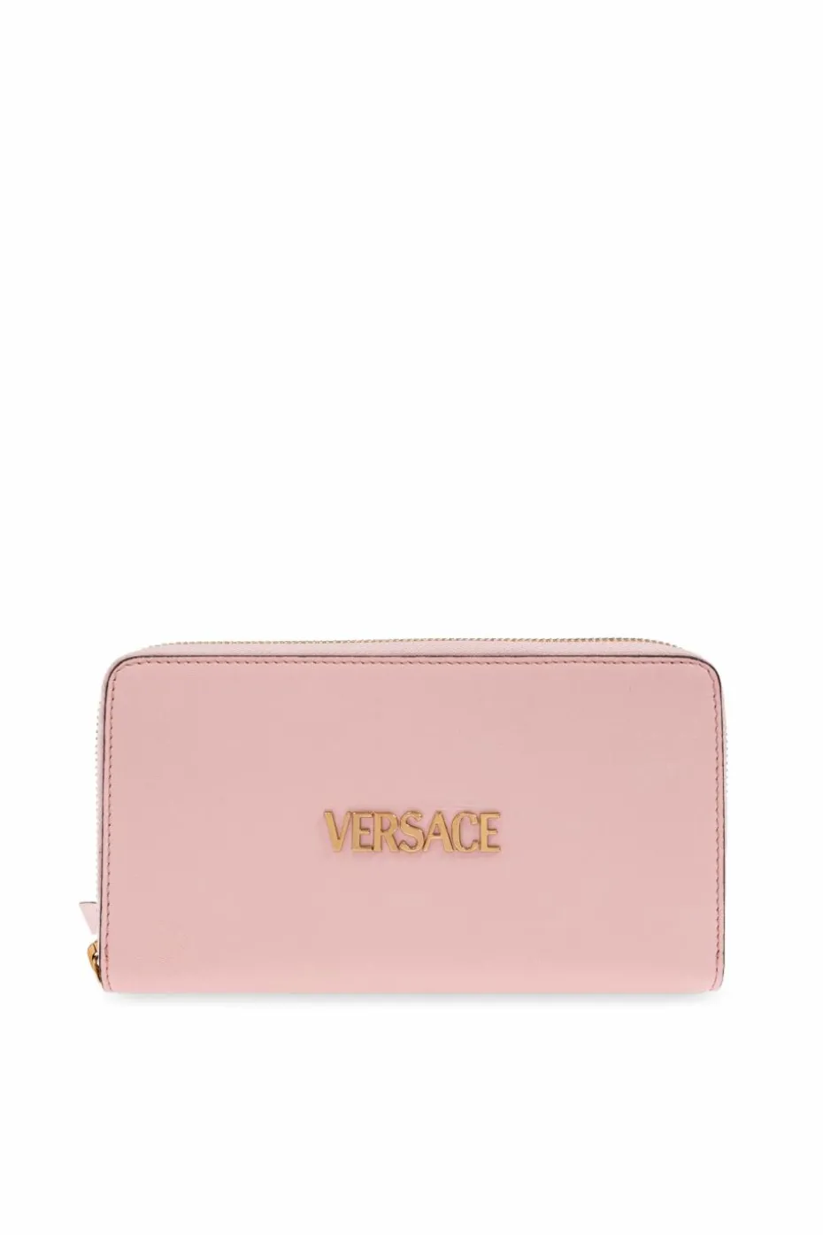 Versace RÓŻOWY Skórzany portfel z logo