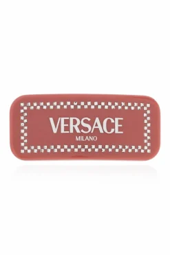 Versace RÓŻOWY Spinka do włosów z połyskującymi kryształami