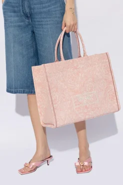 Versace RÓŻOWY Torba ‘Athena’ typu ‘shopper’