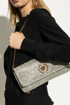 Versace SREBRNY Kopertówka z połyskującymi kryształami