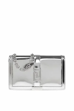 Versace SREBRNY Portfel na łańcuchu `Greca Goddess Mini`