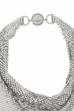 Versace SREBRNY Połyskujący naszyjnik