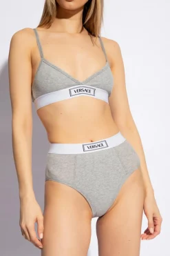 Versace SZARY Bawełniany biustonosz