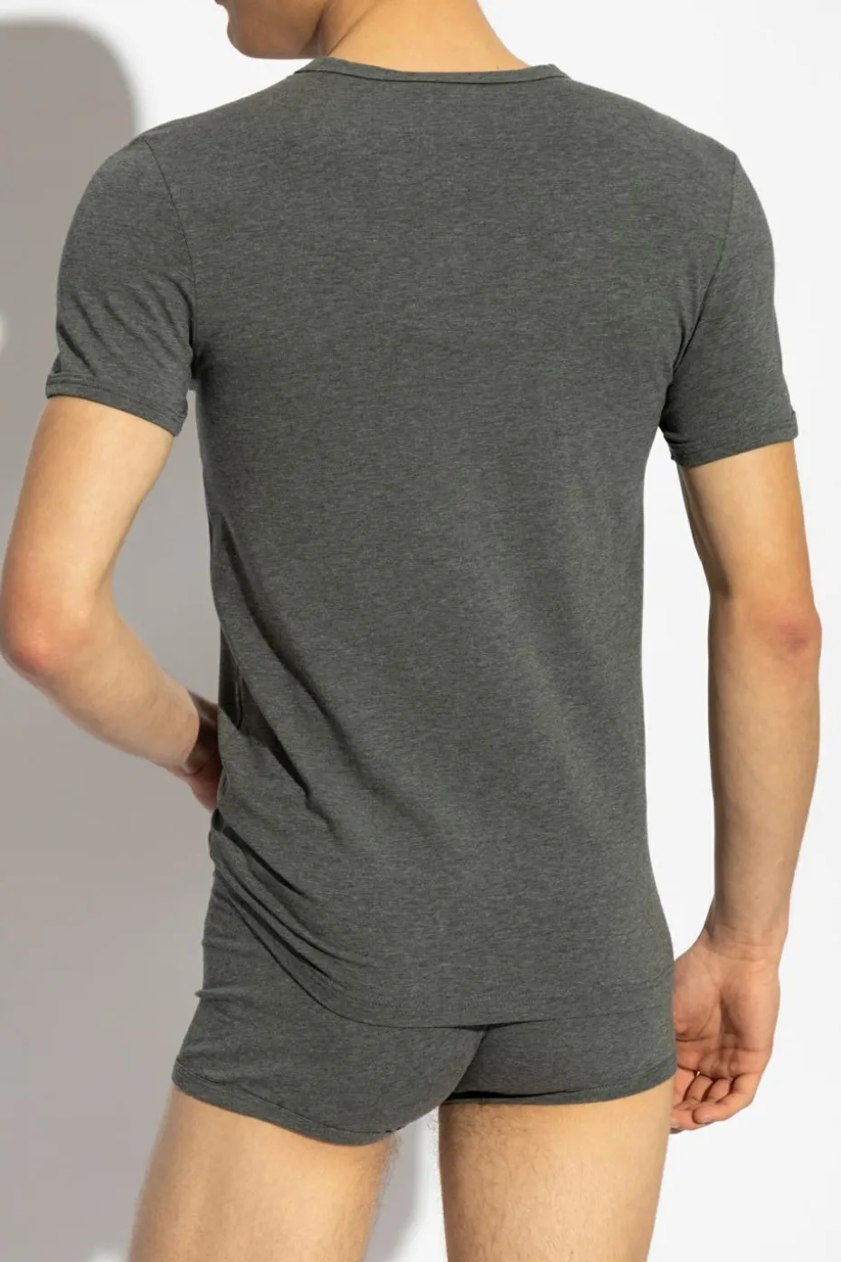 Versace SZARY Bawełniany t-shirt bieliźniany