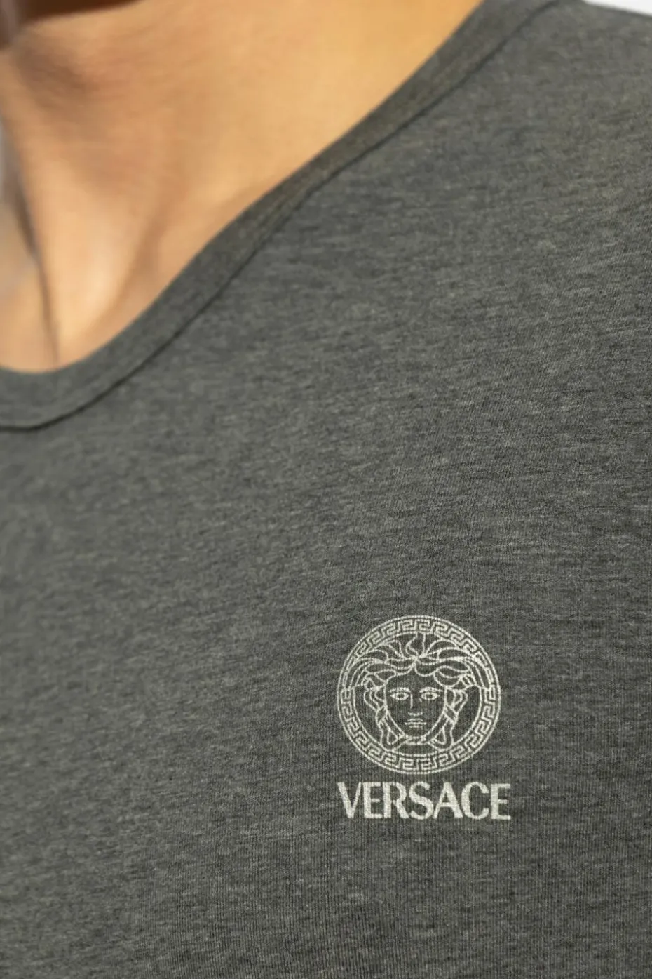 Versace SZARY Bawełniany t-shirt bieliźniany