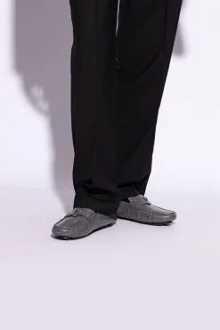 Versace SZARY Skórzane buty