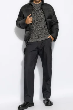 Versace SZARY Sweter z motywem `Barocco`