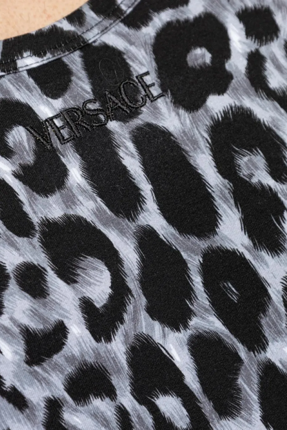 Versace SZARY Top z motywem zwierzęcym