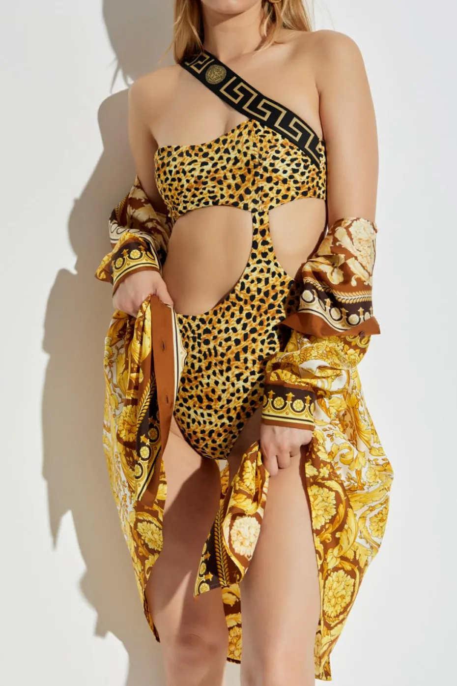 Versace ŻÓŁTY Jednoczęściowy kostium kąpielowy