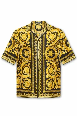 Versace ŻÓŁTY Jedwabna koszula