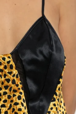 Versace ŻÓŁTY Jedwabny top z motywem zwierzęcym