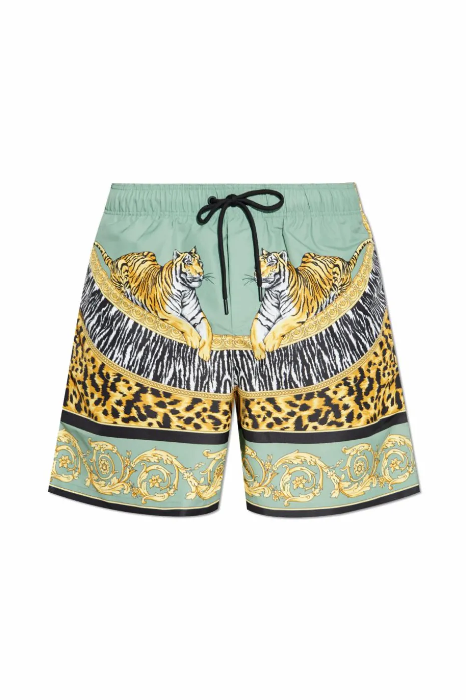 Versace ZIELONY Szorty kąpielowe z nadrukiem