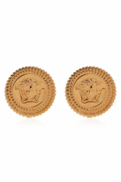 Versace ZŁOTY Okrągłe kolczyki