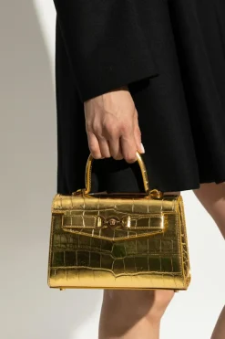 Versace ZŁOTY Skórzana torba do ręki