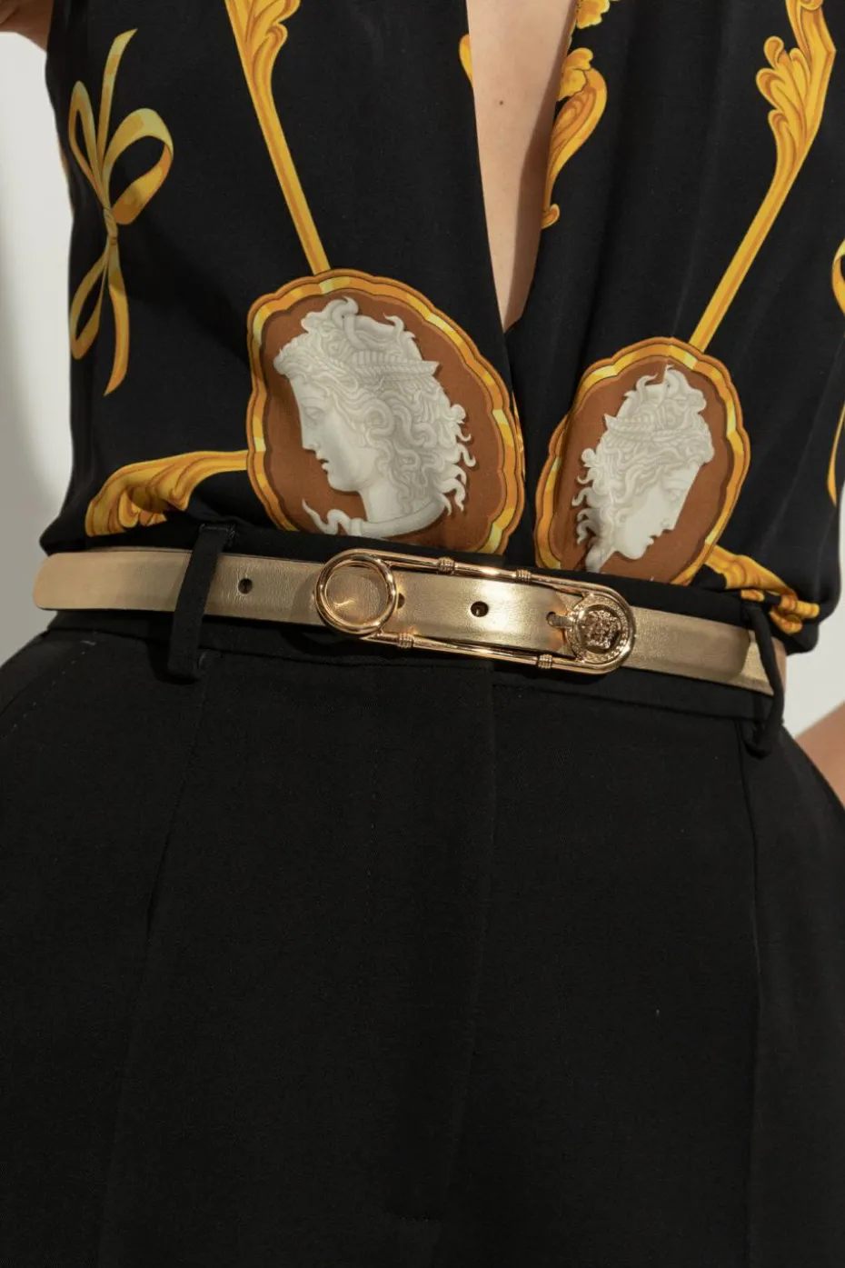 Versace ZŁOTY Skórzany pasek