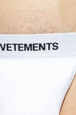 VETEMENTS BIAŁY Jockstrapy z logo