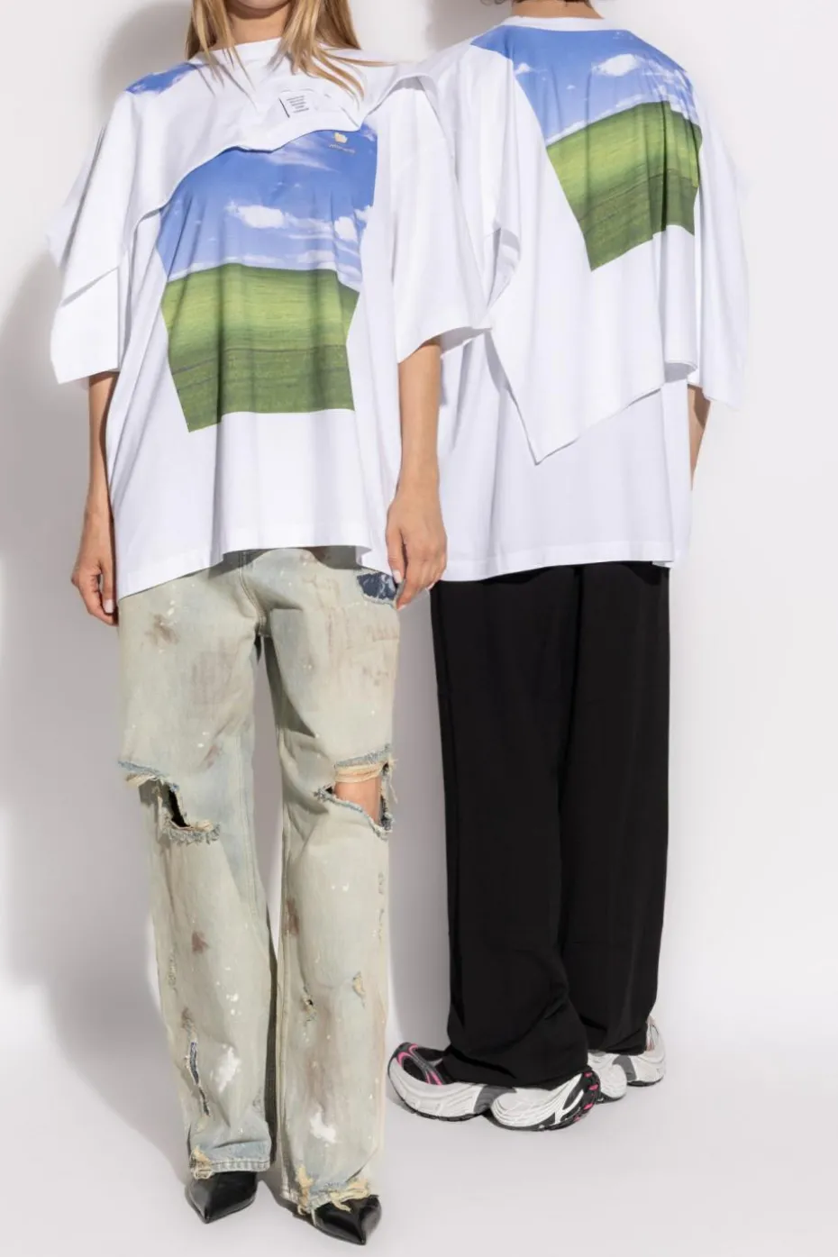 VETEMENTS BIAŁY T-shirt z nadrukiem