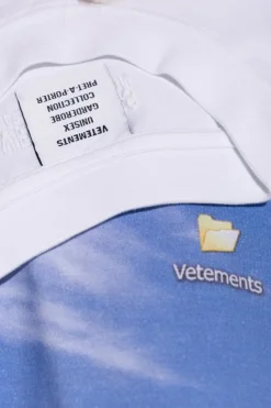 VETEMENTS BIAŁY T-shirt z nadrukiem