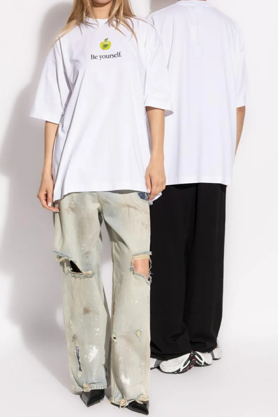 VETEMENTS BIAŁY T-shirt z nadrukiem