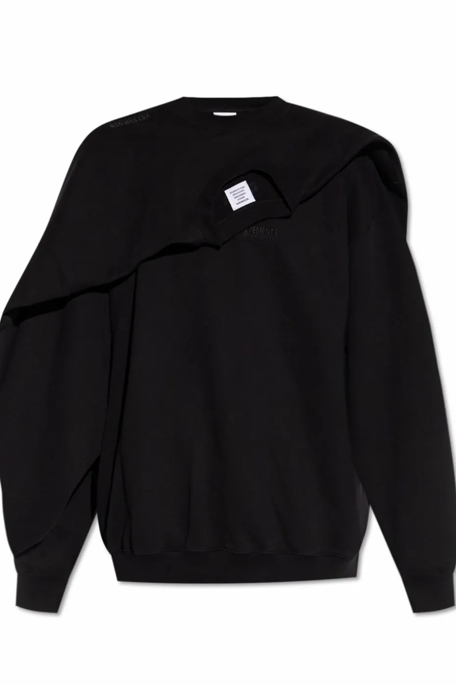 VETEMENTS CZARNY Bluza z dekoracyjnym wykończeniem