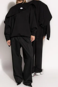 VETEMENTS CZARNY Bluza z dekoracyjnym wykończeniem