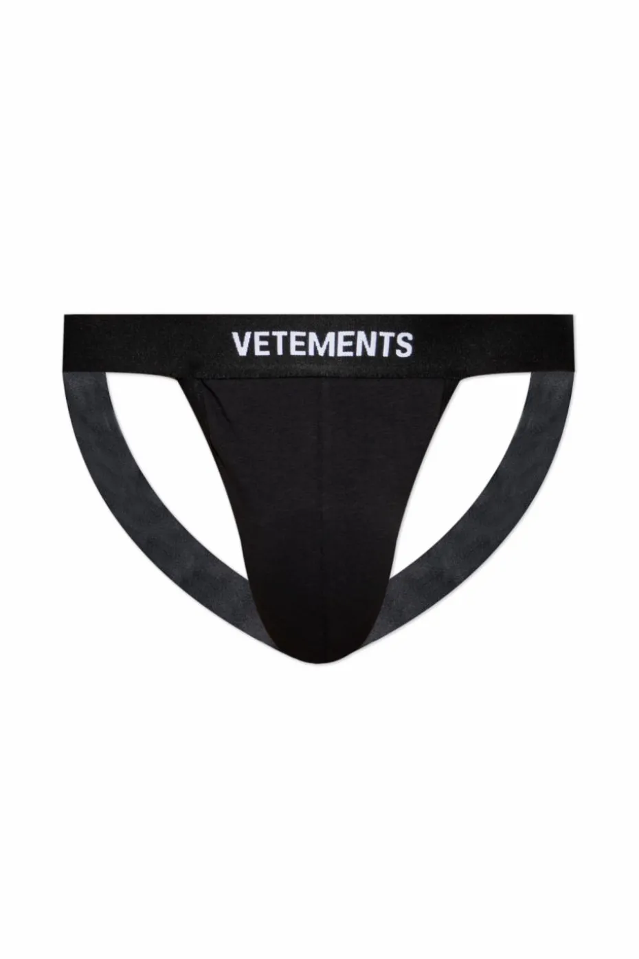 VETEMENTS CZARNY Jockstrapy z logo