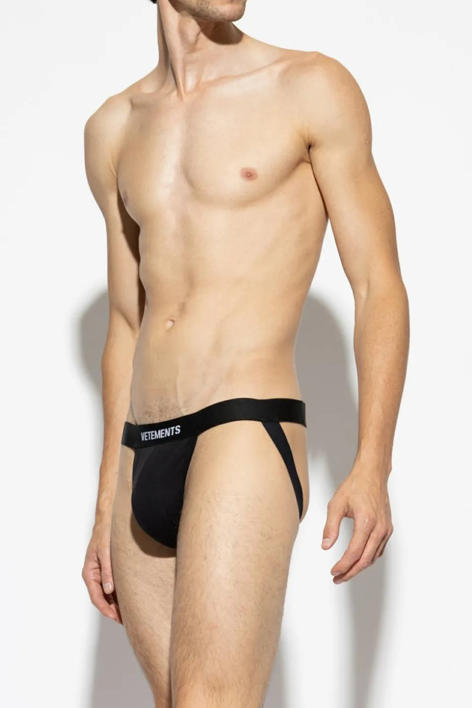 VETEMENTS CZARNY Jockstrapy z logo