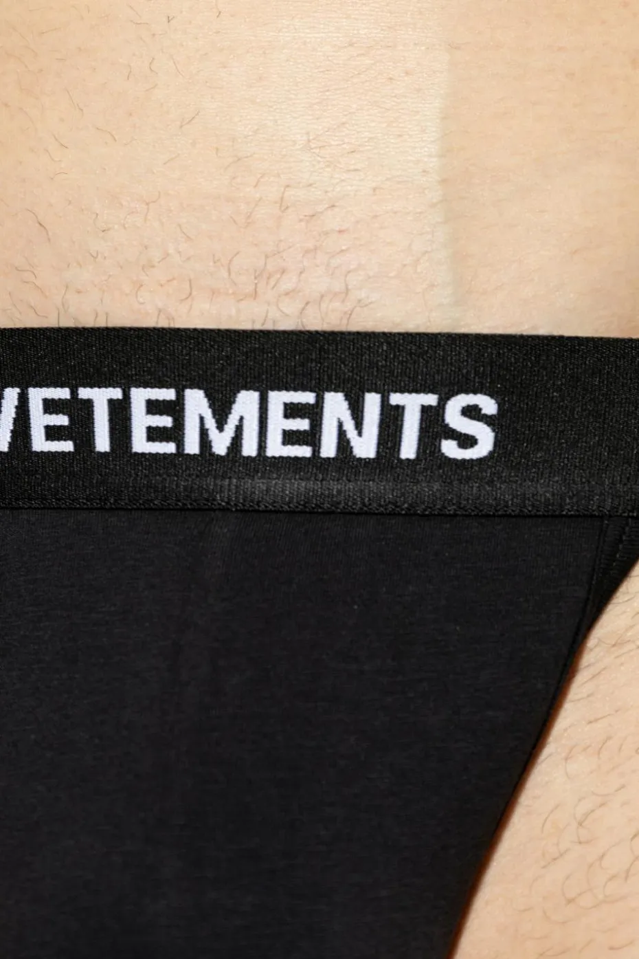 VETEMENTS CZARNY Jockstrapy z logo