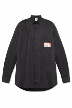 VETEMENTS CZARNY Koszula z logo