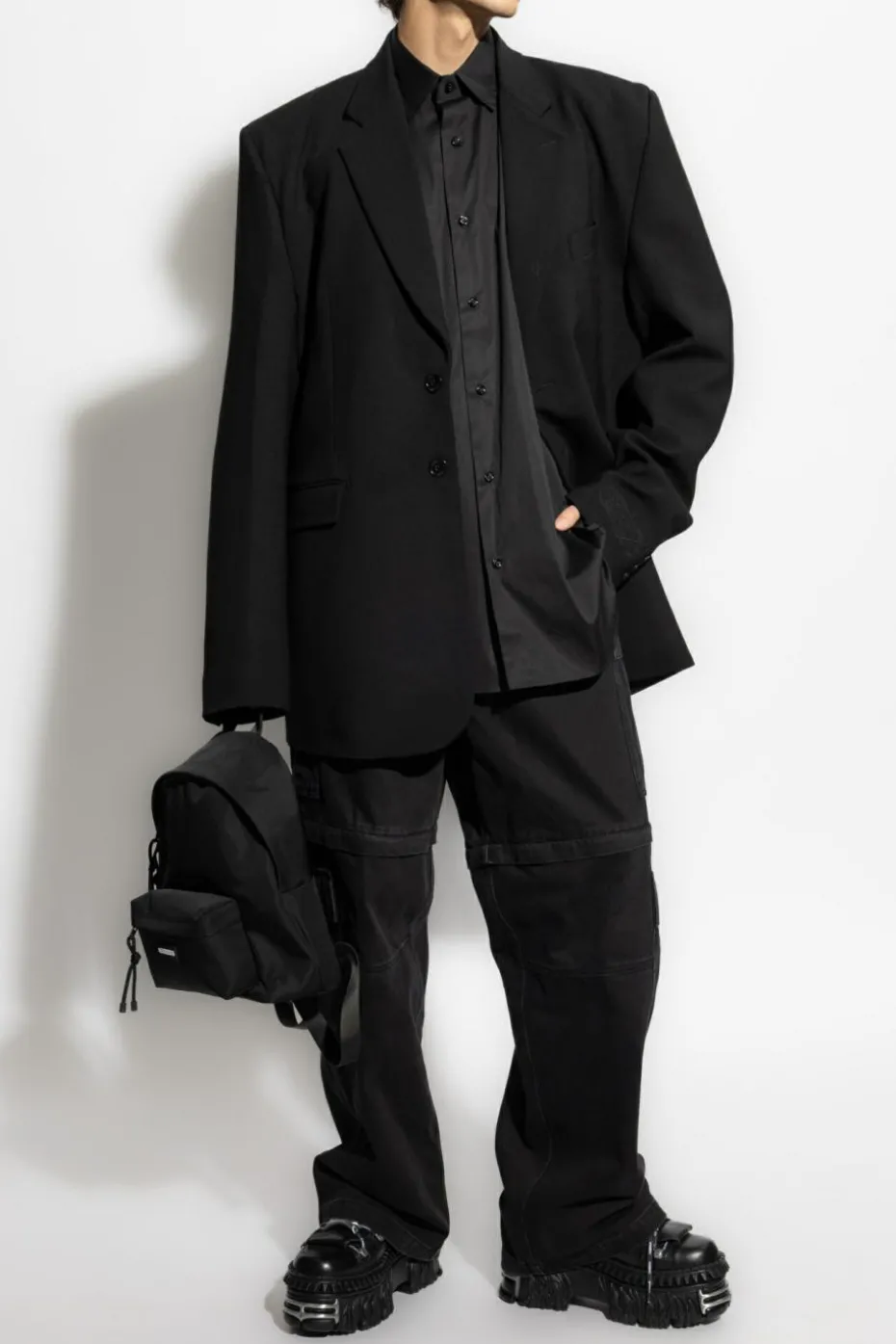 VETEMENTS CZARNY Koszula z logo
