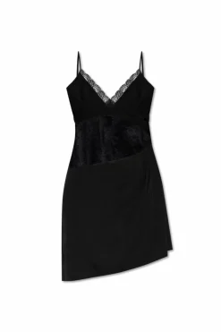 VETEMENTS CZARNY Krótka sukienka z koronką