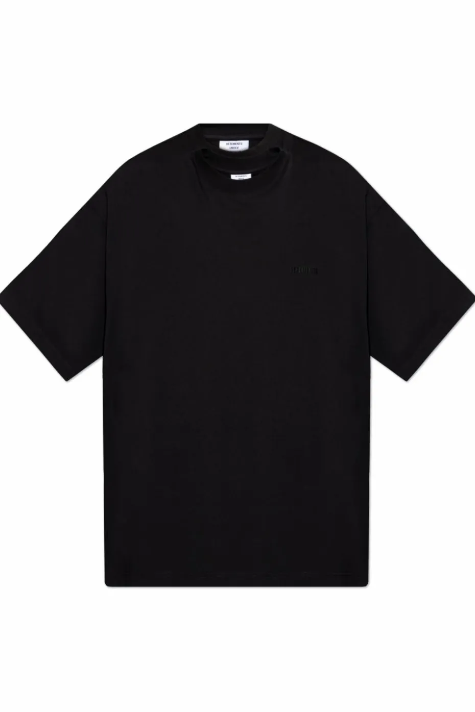 VETEMENTS CZARNY Podwójny t-shirt typu `oversize`