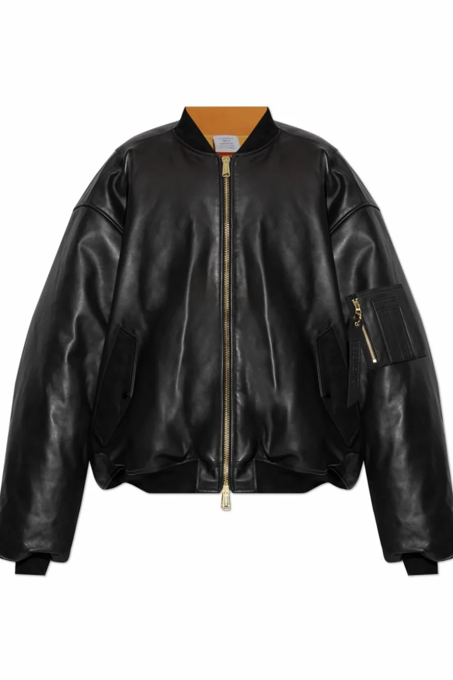 VETEMENTS CZARNY Skórzana kurtka