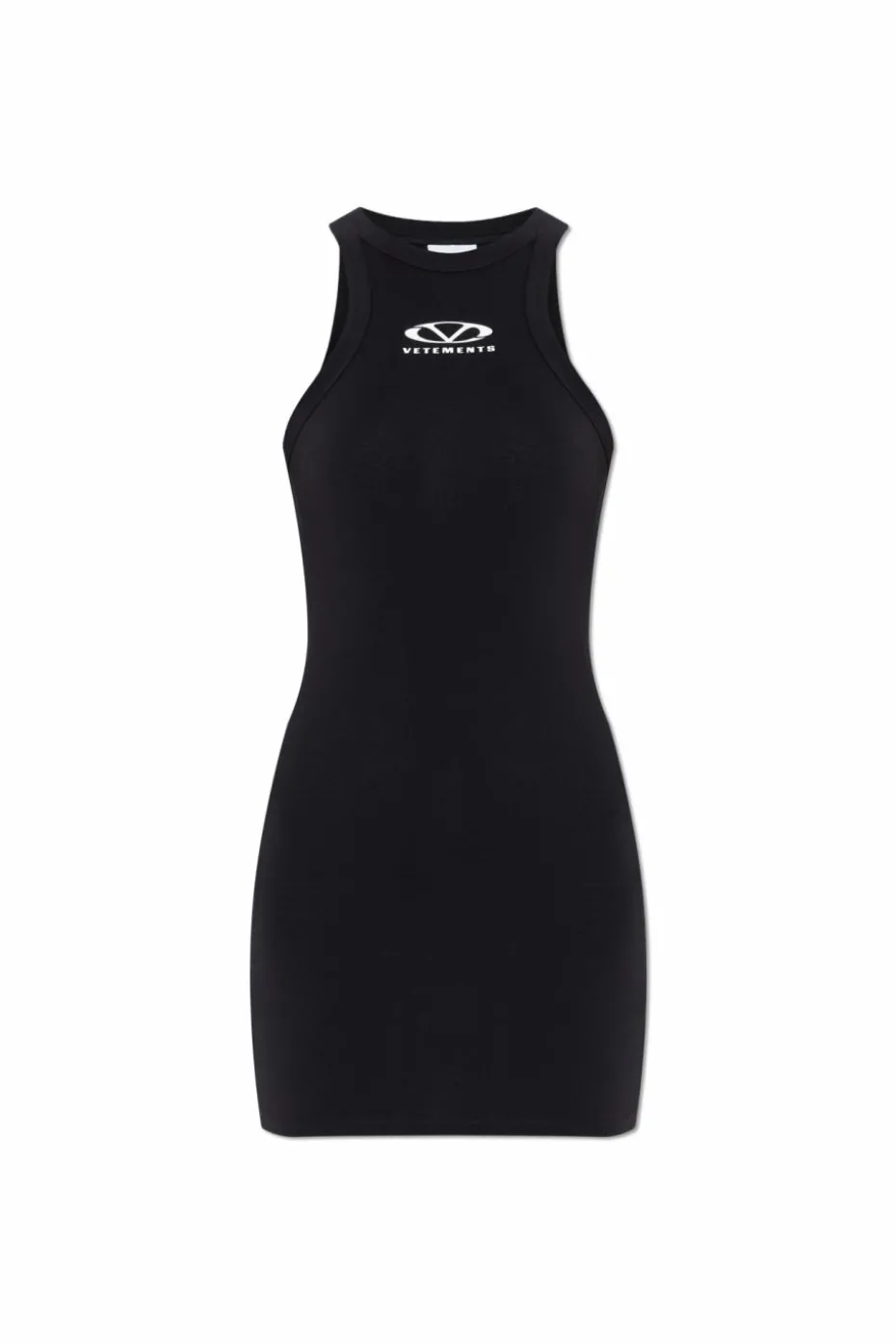 VETEMENTS CZARNY Sukienka z logo