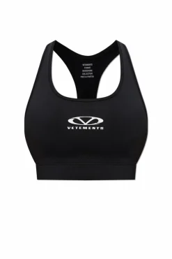 VETEMENTS CZARNY Top treningowy na ramiączkach