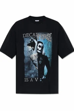 VETEMENTS CZARNY T-shirt typu `oversize`