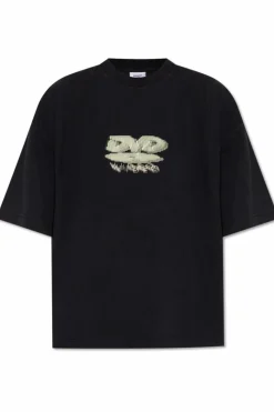 VETEMENTS CZARNY T-shirt z nadrukiem