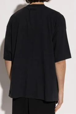 VETEMENTS CZARNY T-shirt z nadrukiem