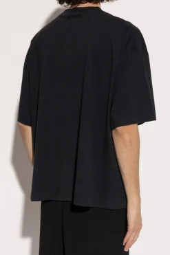 VETEMENTS CZARNY T-shirt z nadrukiem