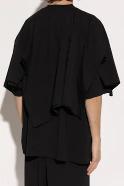 VETEMENTS CZARNY T-shirt z dekoracyjnym wykończeniem