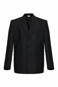 VETEMENTS CZARNY Wełniana marynarka