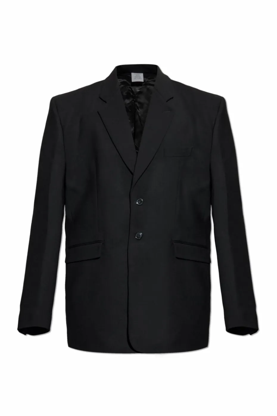 VETEMENTS CZARNY Wełniana marynarka