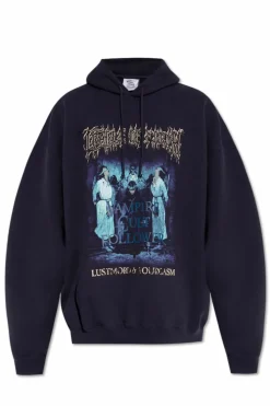 VETEMENTS GRANATOWY Bluza z nadrukiem