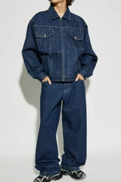 VETEMENTS GRANATOWY Jeansy z przeszyciami