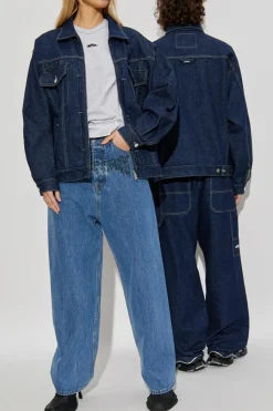VETEMENTS GRANATOWY Kurtka jeansowa